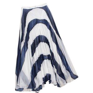 Alice & Olivia Maxi Pleated White Skirt